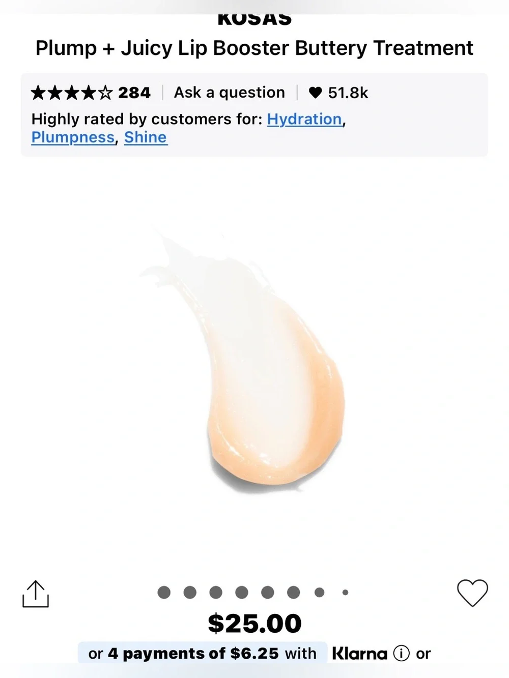 Kosas Plump + Juicy Lip Booster Buttery Treatment — Clear